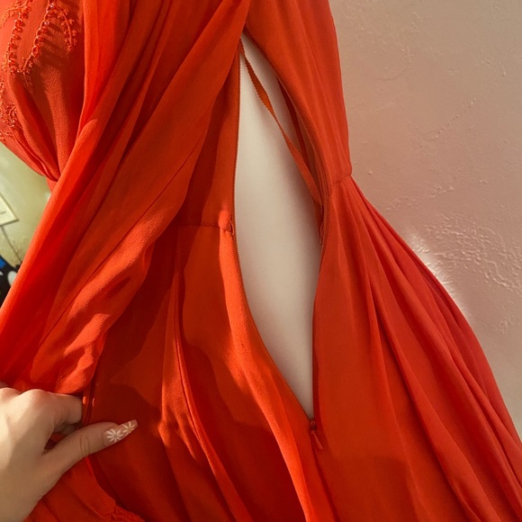 Free people Tatiana red beaded swing dress size 4 - Picture 15 of 17